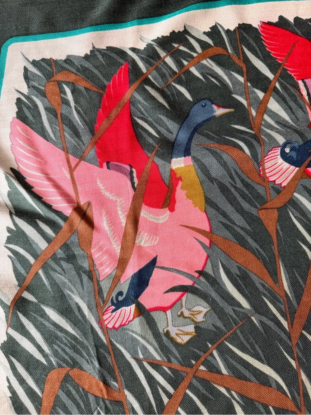 Vibrant Hermes Cols - Verts Cashmere/Silk Scarf.